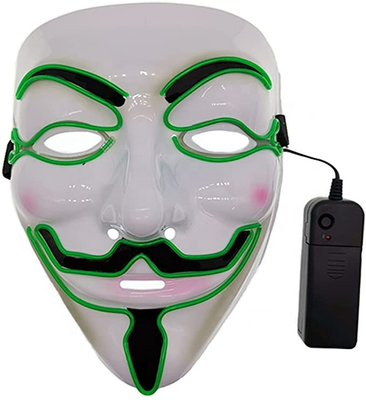 Piscamento luminoso da máscara protetora do diodo emissor de luz de Dia das Bruxas do hacker para o traje de Cosplay
