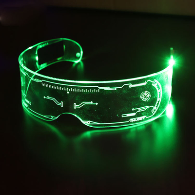 Vidros da viseira do diodo emissor de luz do Cyberpunk com 7 cores e acrílico futurista de 3 modos