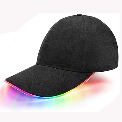 Chapéu de piscamento de incandescência unisex CR2016 da cor dos bonés de beisebol 7 do diodo emissor de luz