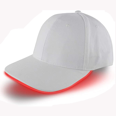 Chapéus luminosos dos bonés de beisebol do diodo emissor de luz com cor branca das luzes vermelhas