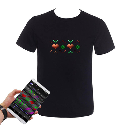 Diodo emissor de luz de Bluetooth Smart que ilumina a palavra móvel de Prgrammable do controle do APP da camisa de T