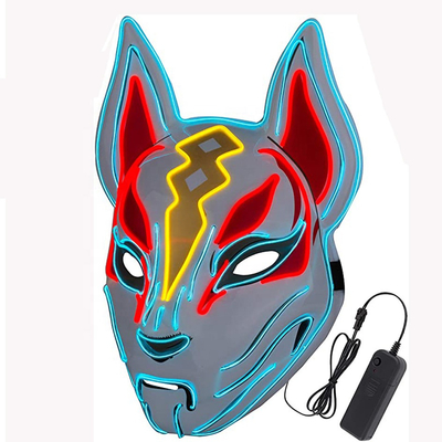 O Fox deriva a máscara protetora do diodo emissor de luz de Dia das Bruxas ilumina-se acima para o partido do jogo de Cosplay