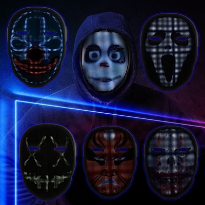Tampa facial em mudança eletrônica programável da máscara protetora do diodo emissor de luz com App de Bluetooth