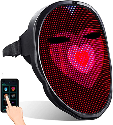 A máscara protetora do diodo emissor de luz de DIY Smart conduziu acima a máscara protetora completa clara com bateria recarregável