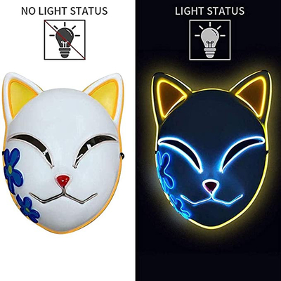 A máscara protetora japonesa do diodo emissor de luz do Anime do assassino do demônio de Dia das Bruxas ilumina-se acima para Cosplay