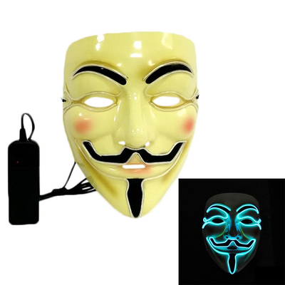 Piscamento luminoso da máscara protetora do diodo emissor de luz de Dia das Bruxas do hacker para o traje de Cosplay