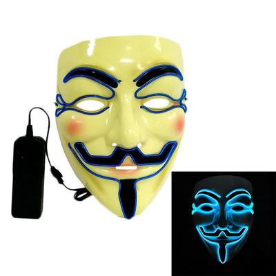 Piscamento luminoso da máscara protetora do diodo emissor de luz de Dia das Bruxas do hacker para o traje de Cosplay
