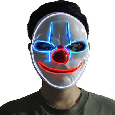 Modos de piscamento ajustáveis da máscara protetora do diodo emissor de luz de Scary Halloween do palhaço 3