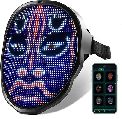 O telefone esperto da máscara protetora do diodo emissor de luz do partido controla o programa DIY de Bluetooth