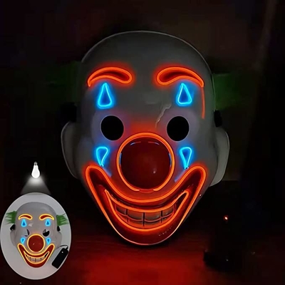 Diodo emissor de luz Dia das Bruxas de Luminous do palhaço do palhaço que ilumina a máscara protetora para suportes do partido de Cosplay