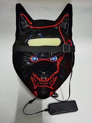 Máscara protetora do diodo emissor de luz de Wolf Animal Scary Halloween para as mulheres dos homens que incandescem na obscuridade