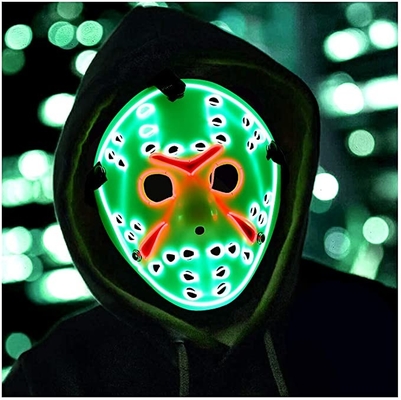 O diodo emissor de luz Cosplay de Jason Horror Halloween a máscara protetora para o disfarce