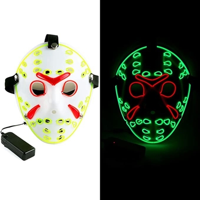 O diodo emissor de luz Cosplay de Jason Horror Halloween a máscara protetora para o disfarce