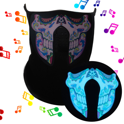 Ilumine acima do Bandana sadio da música da máscara protetora do diodo emissor de luz da voz do controle do diodo emissor de luz