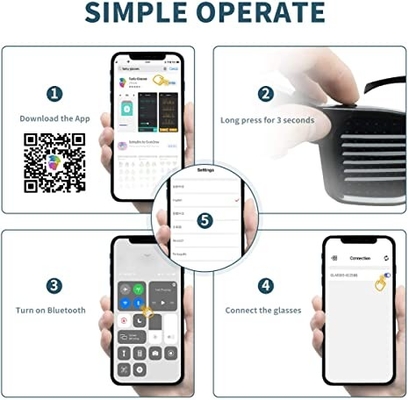 O App de Bluetooth conectou monóculos programáveis de Smart DIY dos vidros do diodo emissor de luz