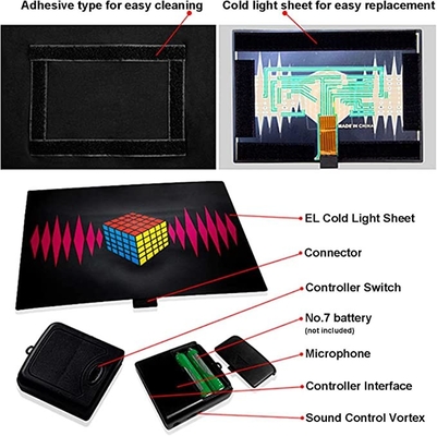 Luz audio do controle acima da música sem fio da camisa do diodo emissor de luz T que pisca preta