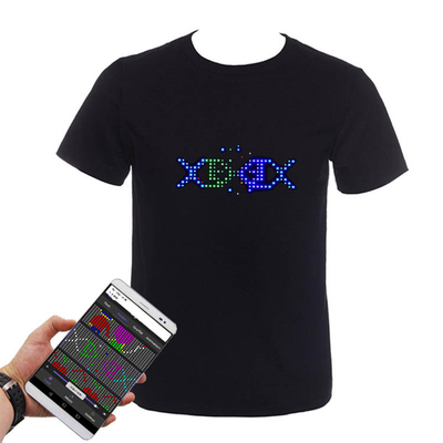 Diodo emissor de luz do controle do APP que ilumina recarregável programável de Bluetooth da camisa de T