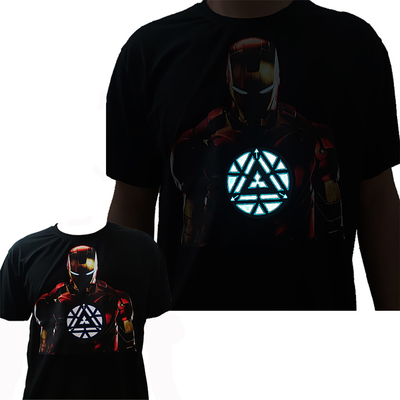 Diodo emissor de luz luminescente do EL que ilumina a roupa luminosa macia da camisa de T