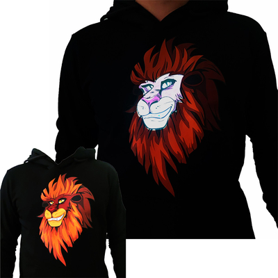 Camisa de piscamento do diodo emissor de luz T dos pares com algodão 100% de Lion Pattern Unisex