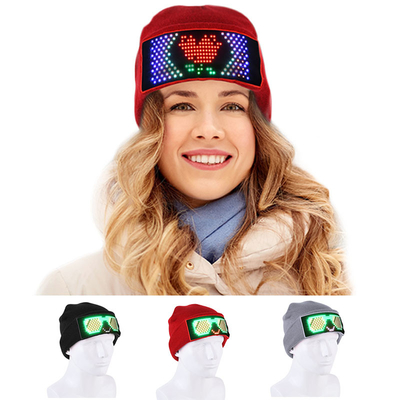 Editável unisex do tampão do diodo emissor de luz Smart de Beanie Hat Bluetooth APP DIY da exposição