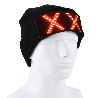 Chapéu da exposição de diodo emissor de luz que leve Beanie Cap Bluetooth APP programável