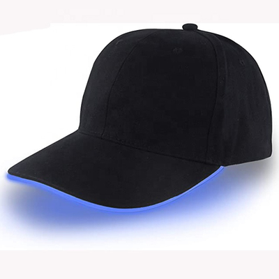 Incandesce o partido do entusiasmo os bonés de beisebol do diodo emissor de luz que iluminam acima chapéus com a bateria de 2pcs CR2016