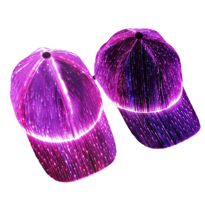 Chapéus luminosos do boné de beisebol do diodo emissor de luz com carregamento claro de USB de 7 cores