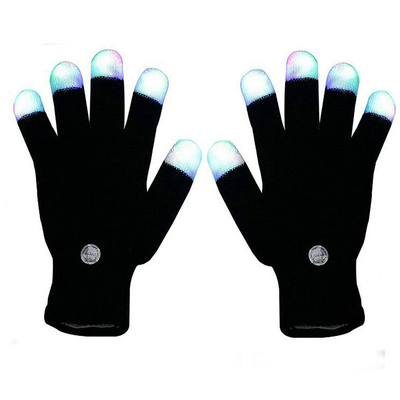 A ponta do dedo ilumina acima luvas que da mão do diodo emissor de luz o RGB colore 6 modos de piscamento para adultos