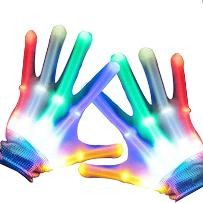 Presente luminoso das luvas multicoloridos da luz do diodo emissor de luz bom para o branco das crianças