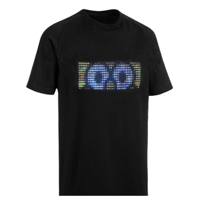 Diodo emissor de luz programável que ilumina unisex recarregável de USB do controle do App da camisa de T