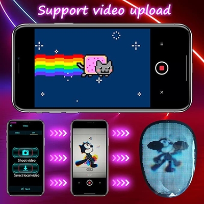 Cara que transforma vídeos programáveis da imagem do GIF da máscara do diodo emissor de luz Digital