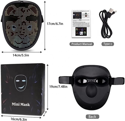 Máscara em mudança explosiva da cara completa do diodo emissor de luz de Tiktok para crianças USB recarregável