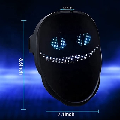 Controle feito sob encomenda da máscara DIY APP do diodo emissor de luz de Bluetooth das caras para o partido de Dia das Bruxas Cosplay