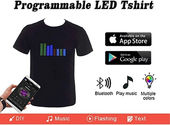 Diodo emissor de luz programável que ilumina a camisa de T personalizada para o festival do partido